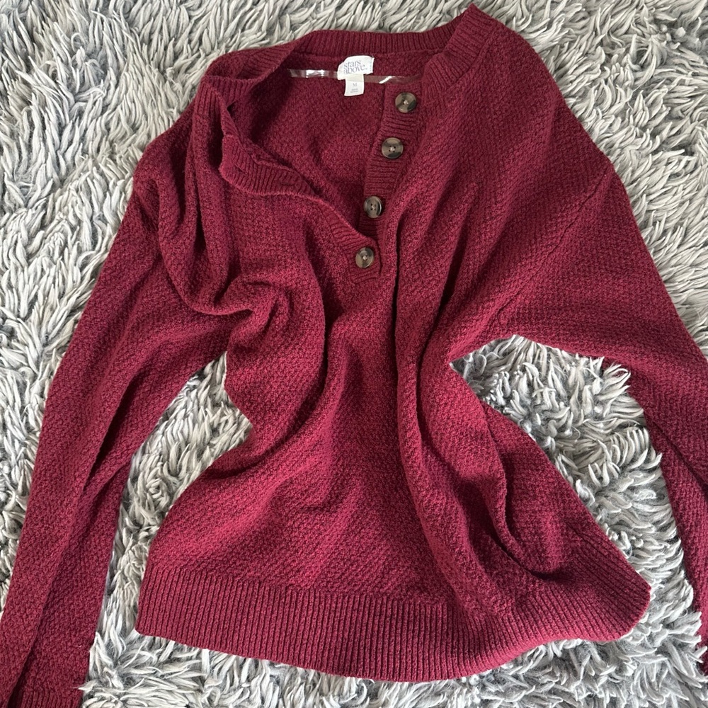 Stars @ Above Maroon Knit Sweater